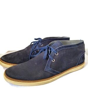 Donald J Pliner Boots Mens Size 11.5M Timm Chukka Hi Sneakers Blue Suede Lace Up